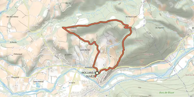 The Roubion track on the IGN map