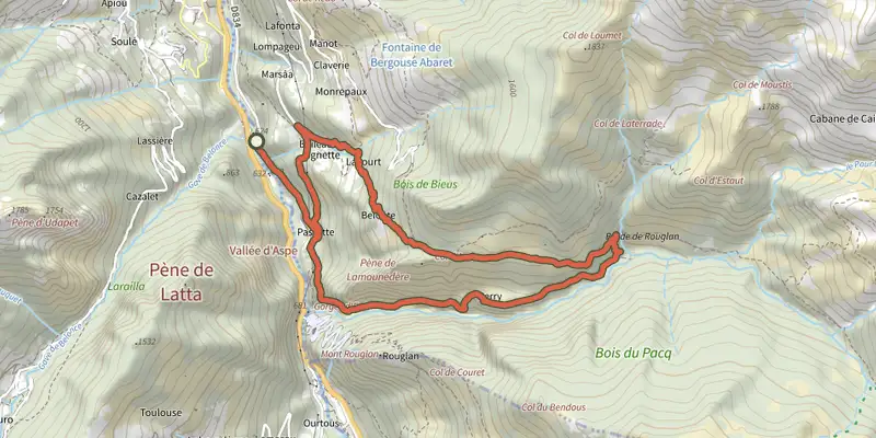 Map of the Tour Mâture-Arras asp62 track on the IGN map, with the start and numbered waypoints