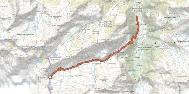 Tracé de Cabane des Soldats sur le Plan IGN
