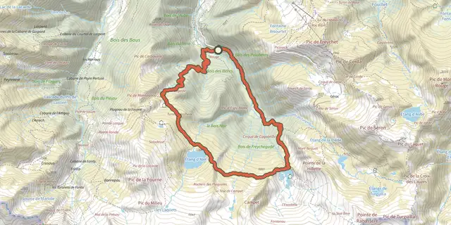The Le cirque de Cagateille track on the IGN map