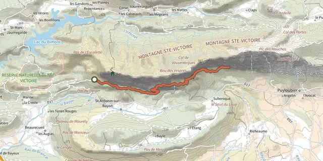 Tracé de (Sentier marron) sur le Plan IGN