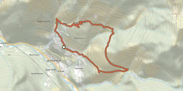 The Tour des Granges track on the IGN map