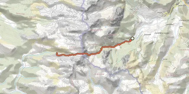 The Refuge de Linza par le Col de Pétragème asp119 track on the IGN map