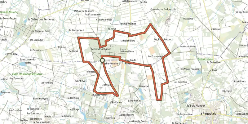 Carte du tracé de Le pic vert sur le Plan IGN, départ et points de passage numérotés