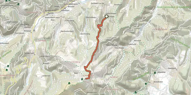 Tracé de Sentier Emile Hertzog sur le Plan IGN