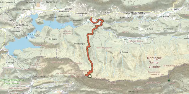 Tracé de Chemin des Venturiers sur le Plan IGN