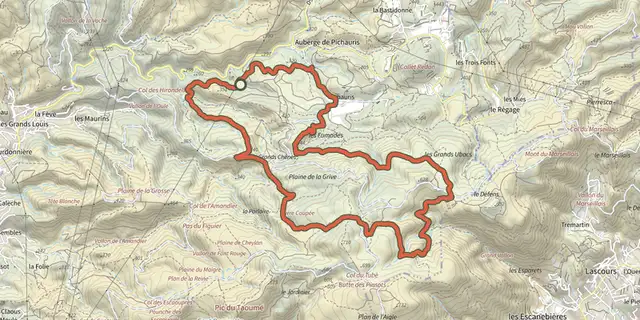 Tracé de Boucle des Grands Ubacs sur le Plan IGN