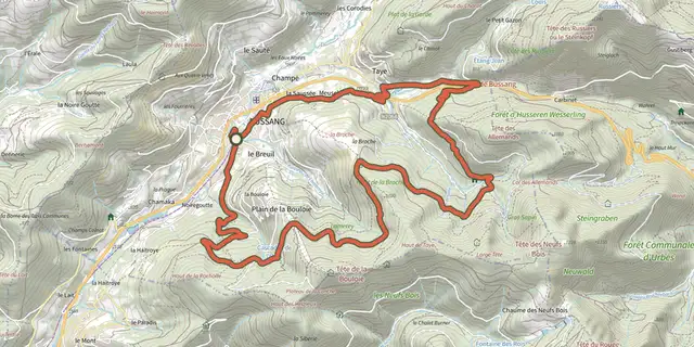 Tracé de La Bouloie-Séchenat sur le Plan IGN