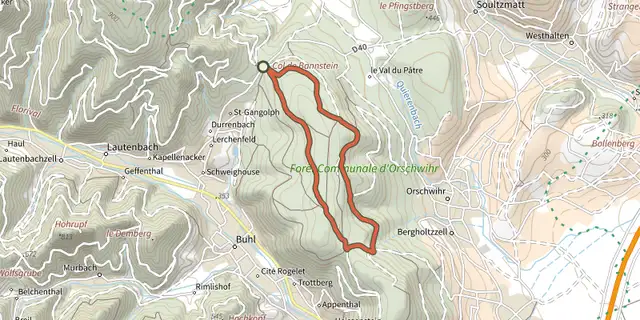 The Circuit du Dreibannstein track on the IGN map