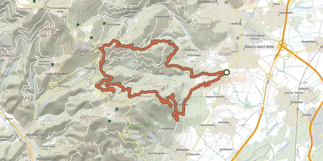 The Circuit du Firstacker track on the OpenTopoMap map