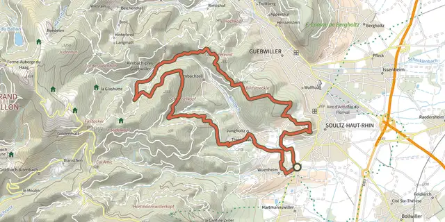Tracé de Circuit du Diefenbach sur le Plan IGN