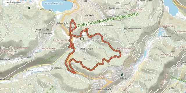 The Creusegoutte - Croix Claudé track on the IGN map