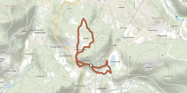 The Tour de Xetté track on the IGN map