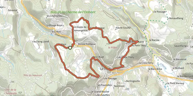 The Par L'Infays track on the IGN map