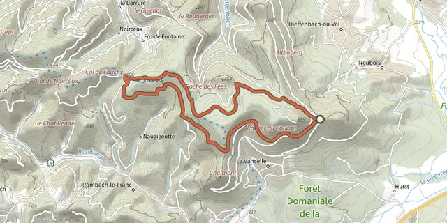 Tracé de Le château du Frankenbourg sur le Plan IGN
