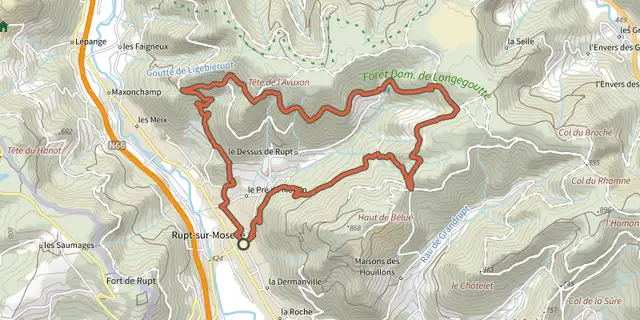 The Chalet des Fraiteux track on the IGN map