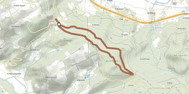 The Mont de Fourche track on the IGN map