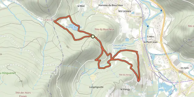 The Étang du Frac track on the IGN map