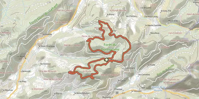 The La Lochère boucle longue track on the IGN map