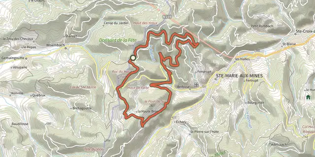 Tracé de Circuit du Robinot sur le Plan IGN