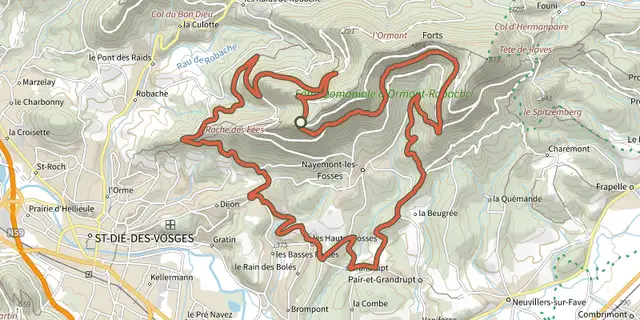 Tracé de Le col des Cailloux sur le Plan IGN