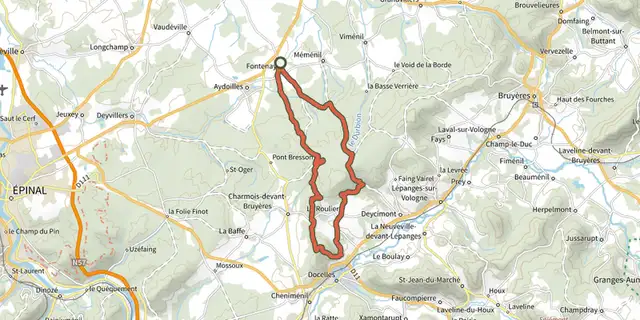 The L'Inter'Vall track on the IGN map