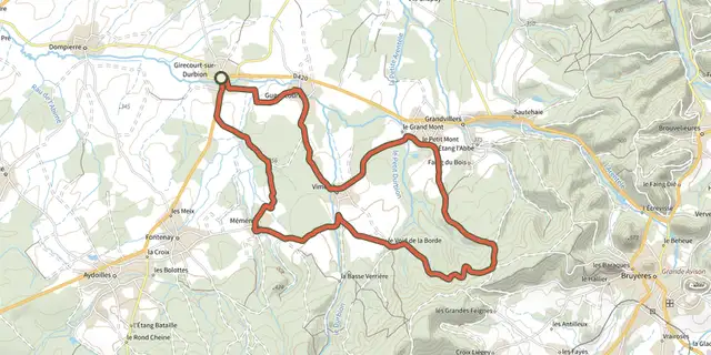 Tracé de La Kid et Vall' sur la carte OpenTopoMap