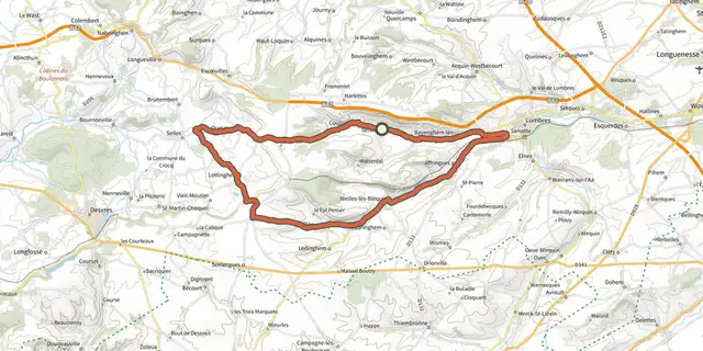 The Les Monts et les Vallées track on the IGN map