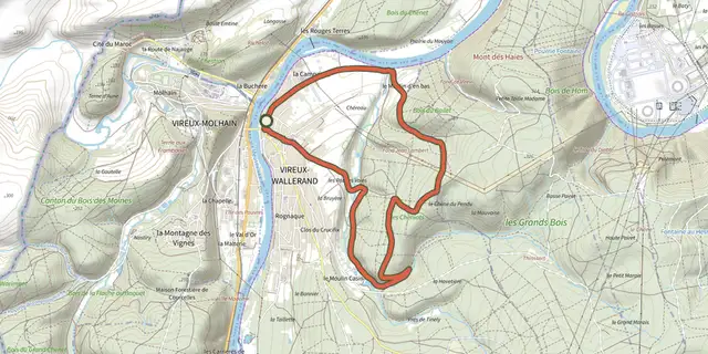 Tracé de Les Rouges Voies sur la carte OpenTopoMap