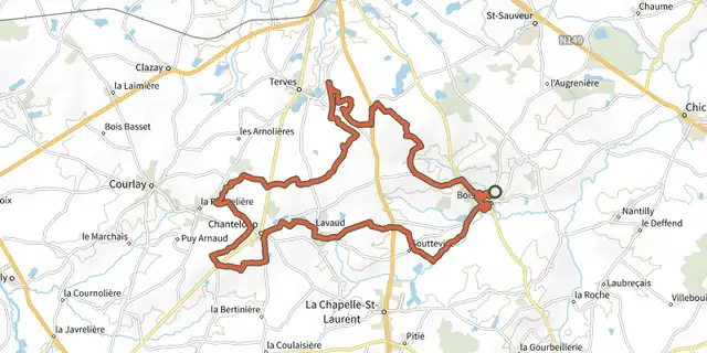 The Vtt - Boismé - De la Jussandière aux Bleurs track on the IGN map