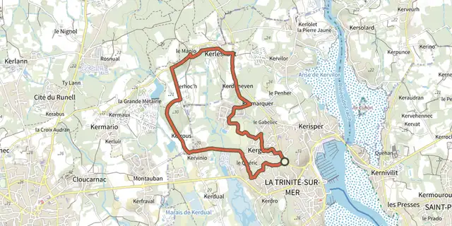 Tracé de Circuit de la campagne Trinitaine sur le Plan IGN