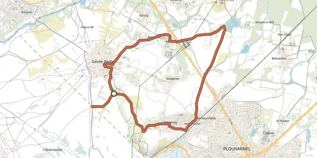 Tracé de Circuit de Sainte-Barbe sur le Plan IGN