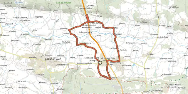 The Vélopromenade n°4 track on the IGN map