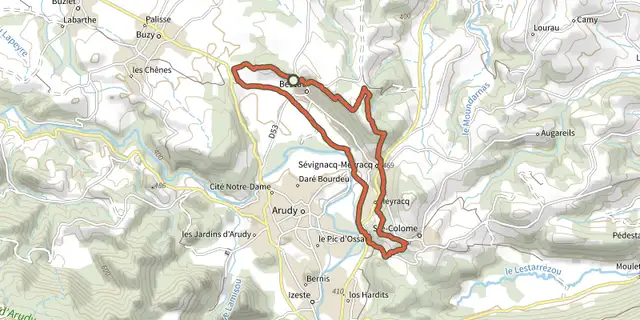 Tracé de Les trois villages sur le Plan IGN