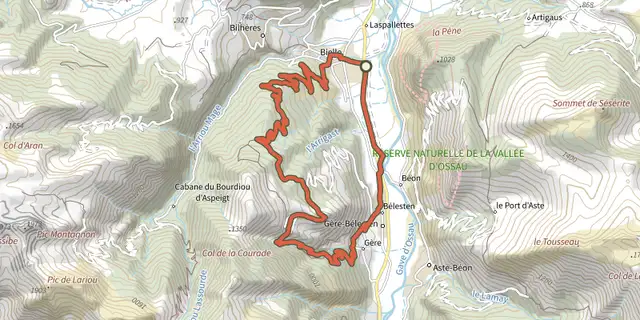 Tracé de Plané d'Assiste/Granges de Gère sur le Plan IGN