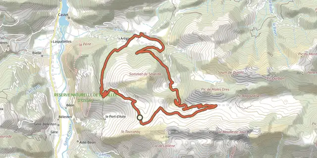 Tracé de Tour du Séserite sur le Plan IGN