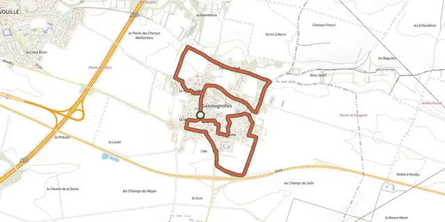 Tracé de Circuit des Venelles sur le Plan IGN