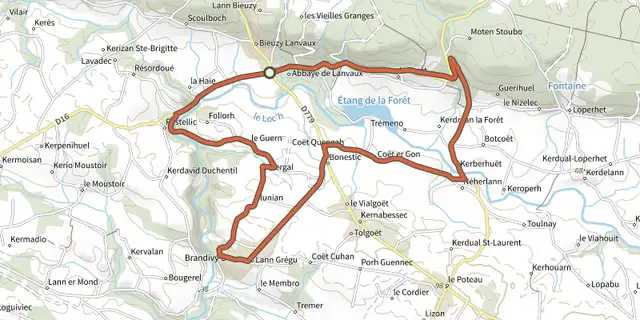 The Vélopromenade n°1 track on the IGN map