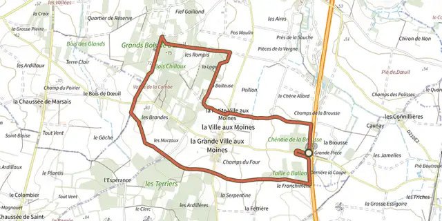 Tracé de Les Bois sur le Plan IGN