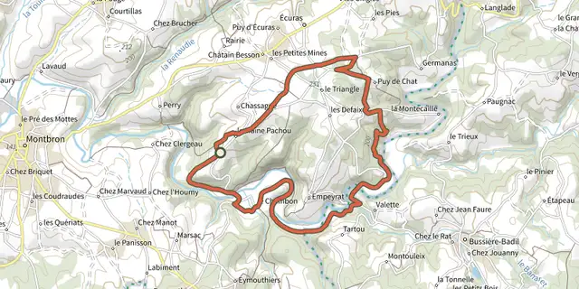 Tracé de Chambon Station Circuit n°5 VTT sur le Plan IGN