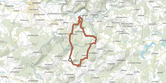 Tracé de Chambon Station Circuit n°7 VTT sur le Plan IGN