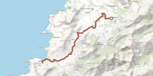 Tracé de GT20 / Étape 5 : Calinzana - Galeria sur le Plan IGN