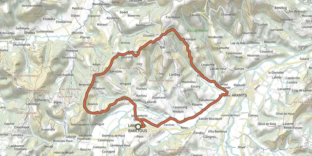 The Tour de Lanne track on the IGN map