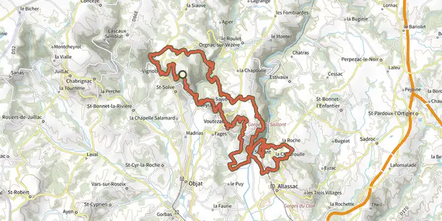 Tracé de Vézère et Loyre sur le Plan IGN