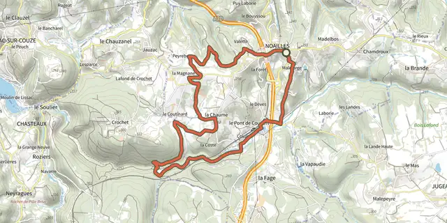 Tracé de Le Causse de Noailles sur le Plan IGN