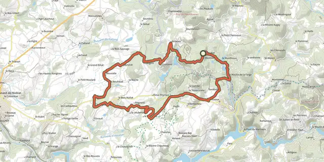 The Circuit n°4 - Champnétery - Monts d'Auriat track on the IGN map