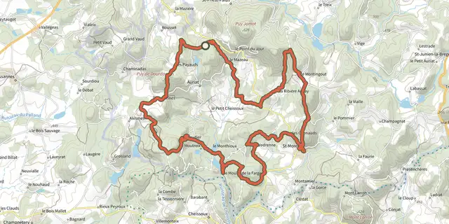 The Circuit n°5 - Saint-Moreil - Monts d'Auriat track on the IGN map