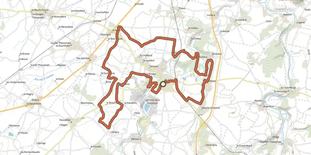 The Regard sur la vallée du Thouaret track on the IGN map