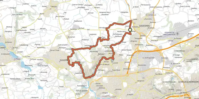 Tracé de BMO Circuit VTT n°2 sur le Plan IGN