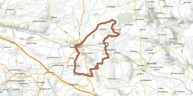 The Grand Tour de Rosporden track on the IGN map